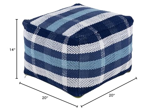 Artistic Weavers Demetri Pouf, 14" H W x 20" D, Dark Blue