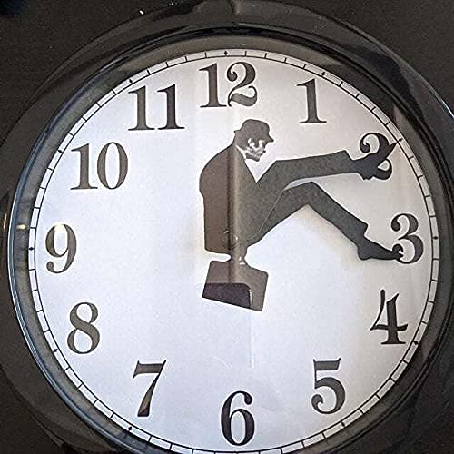 Ministry of Silly Walk Wall Clock with Cover - Creative Wall Clock Artwork, Precise Sweep Seconds Silent Clock No-Ticking for Bedroom,Office & Library Wall Decorations (Black)