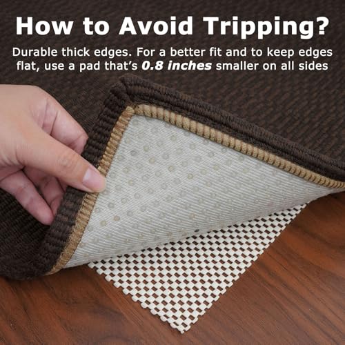 KOZYFLY 3x12 Washable Non Slip Long Runner Rug, Dark Coffee/Brown