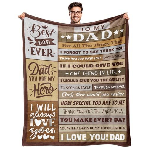 BAOERN Fathers Day Blanket Gifts for Dads - Gifts for Dads from Daughter Son - Dad Birthday Gift - Christmas Valentines Day Present for Dad - Best Father Ever Gift - to My Dad‘s Blanket 60" x 80"