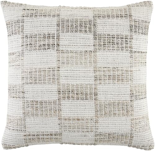 Livabliss x Galey Alix Katalina Indoor/Outdoor Accent Pillow Cover, 22" L x 22" W, Grey/Checkered