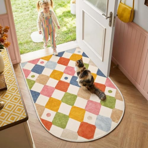 jinchan 3x5 Washable Kids Rug Colorful Nursery Study Corner Arch Chair Mat