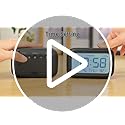 DOOMAY Digital Alarm Clock Bedside - Battery Powered Clock with LCD Display Volume Adjustable Snooze and Weekend Mode for Bedroom Office Desk Travel - Black