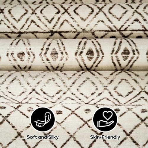 2'6"x8' Washable Hallway Runner Rug: Moroccan Kitchen Non Slip Rug Beige