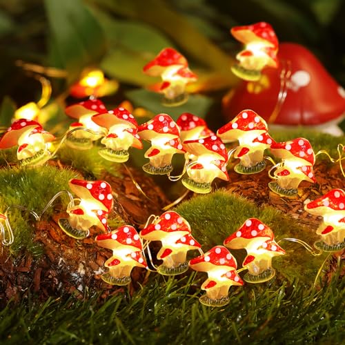 Coquimbo Mushroom Lights Room Cottagecore Decor: Gifts for Teen Girls Boys Kids, 10FT 30LED Fairy Lights Battery Operated Cute Mushroom Lamp Decorations for Birthday Christmas Party Wedding Home