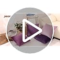 Throw Pillow Covers Set of 4 - 18x18 Velvet Sofa Pillow Covers for Living Room & Bed (Purple)