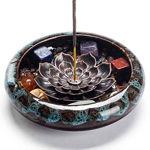 Incense Stick Holder-Crystal Lotus Incense Holder,Ceramic Incense Burner
