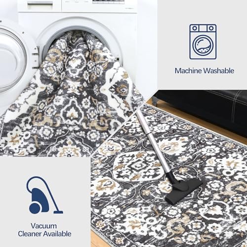 HEBE Hallway Runner Rug 2'8''x14', Washable Non Slip Kitchen Rug Runner
