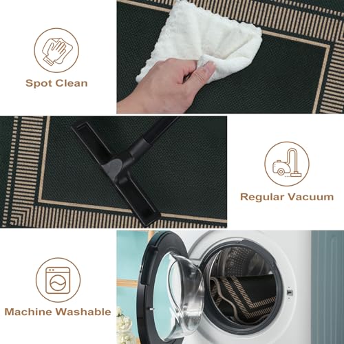 Easy Jute Outdoor Mats for Front Door, 2x3 Small Washable Kitchen Rugs, Farmhouse Black Throw Rug Non Slip Indoor Outdoor Carpet for Porch Entryway Foyer