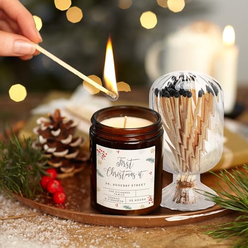 moonoom Helix Shaped Match Holder, Glass Matches Cloche for 3.5 Inch, Upside Down Match Holder Jar for Scented Candle on Dining Table Fireplace Bathroom Decoration, Not Include Matches