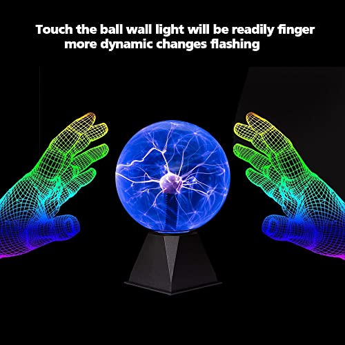 7 Inch Blue Plasma Ball, Plasma Lamp/Light, Plasma Electric Nebula Lightening Ball, Touch & Sound Sensitive, for Parties, Home, Decorations, Gift for Holiday and Birthday, Novelty