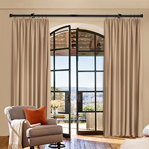 Small Curtain Rods for Windows 30" to 45" 5/8 Inch Standard Decorative Black Curtain Rod with Brackets Easy to Install for Bedroom Living room Kitchen (30",45")
