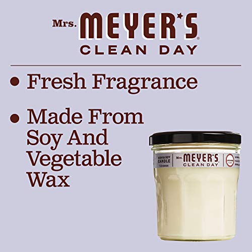 MRS. MEYER'S CLEAN DAY Lavender Soy Candle, Garden-Inspired Aromatherapy Homekeeping, 35 Hour Burn Time, Made with Essential Oils, 7.2 oz Large Glass Jar Candles (Pack of 2)