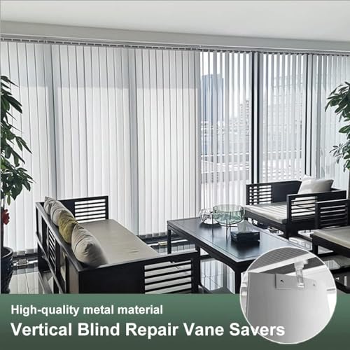 Vertical Blind Repair Vane Savers, 12PCS Metal Vertical Blind Repair Tabs, Vertical Blinds Repair Kit for Vertical Blinds Replacement Slats