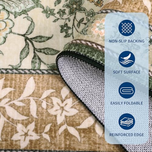 GarveeHome Leaves Floral Area Rug