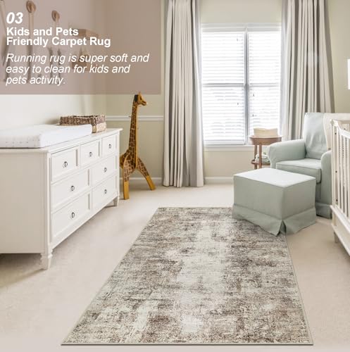 Modern Abstract 3x5 Area Rug, Machine Washable Non-Slip Foldable Carpet