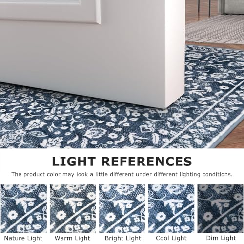 Vintage Washable Rugs for Entryway 4x6 Area Rug Non Slip Door Mat
