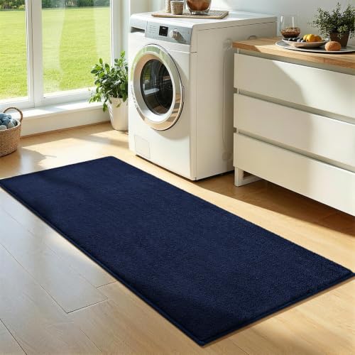 Vasofe 2x4 Hallway Runner Rug, Non Slip Washable Bedroom Runner Rugs, Navy