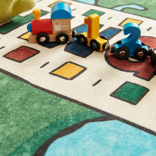 jinchan 4ft Round Rug Washable Fun Rug You are Worthy Playroom Mat for Kids
