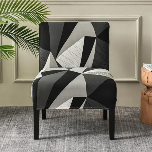 Removable Armless Sofa Sleeve Color Print Stretch Slipper Chair Slipcover for Home and Hotel Use Removable