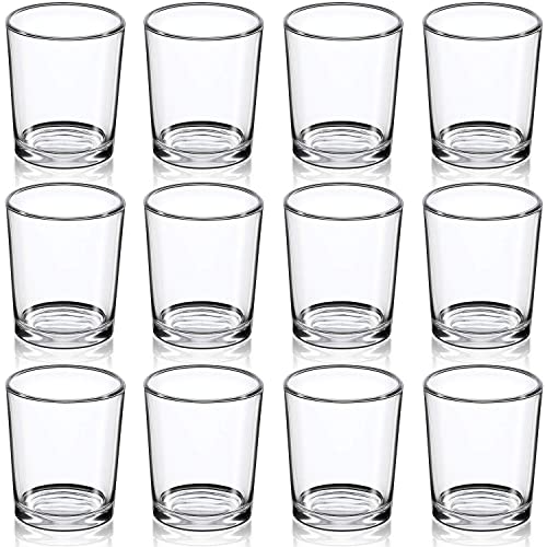 Votive Candle Holders Set of 12 - Glass Votives Holder - Clear Floating Tealight Candle Holder Bulk for Table Centerpieces & Wedding Decor