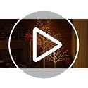 Aurelema 6 Pcs Lighted Birch Tree 8 Modes Christmas Artificial LED Lights Birch Tree for Indoor and Outdoor Home Decor Thanksgiving Christmas Holiday Decoration (4ft 5ft 6ft,Warm White)