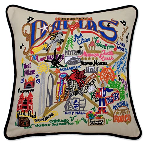 Catstudio Dallas Hand Embroidered Decorative Throw Pillow