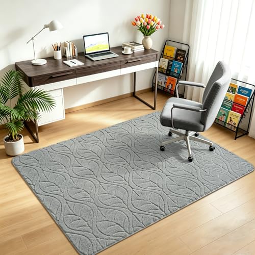 3x5 Grey Fluffy Soft Shag Area Rug for Bedroom