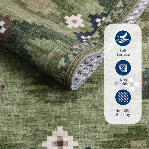 GarveeHome 8x10 Washable Area Rug for Living Room Non Slip Bedroom Rugs