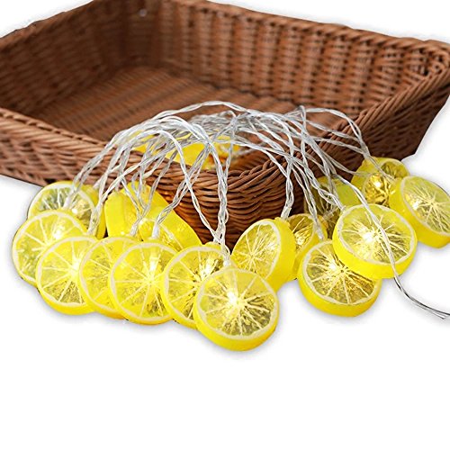 Novelty Lemon Decor Fairy String Lights with 20 LED, Battery Operated Warm Twinkle Christmas String Lights for Kitchen,Party,Wedding,Festival,Home Decorations,13ft/4m (Provide Two Extra Lemon Slices)