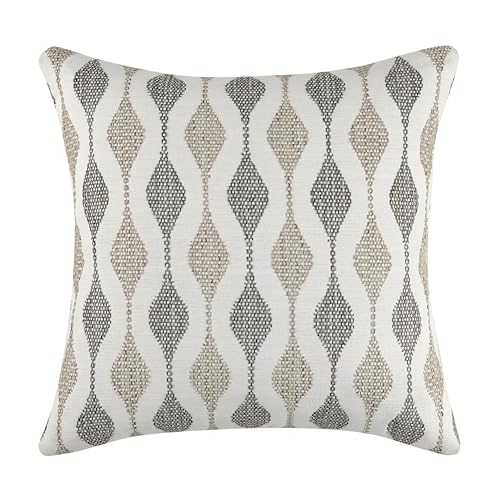 BLVD Eight Boyega Decorative Throw Pillow with Insert (Cover + Insert Included) – 18"x 18" Down Alternative – USA Woven -Sofa & Bed Pillow for Living Room & Bedroom - CAL117 Compliant, Single Pack