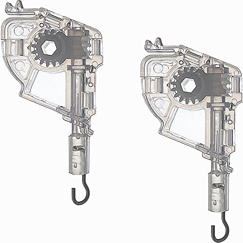 2pcs Low Profile Wand Tilter Mechanism with 7/32" Hexagon Shaped Gear Hook Connection for Low Rail Horizontal Wood and Faux Wood Blinds headrail