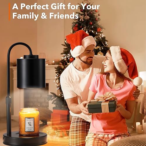 CASTLELIFE Candle Warmer Lamp with Timer & Dimmer, Height Adjustable Electric Wax Melt Warmer for Jar Candles, Gifts for Mom Home Decor, Black