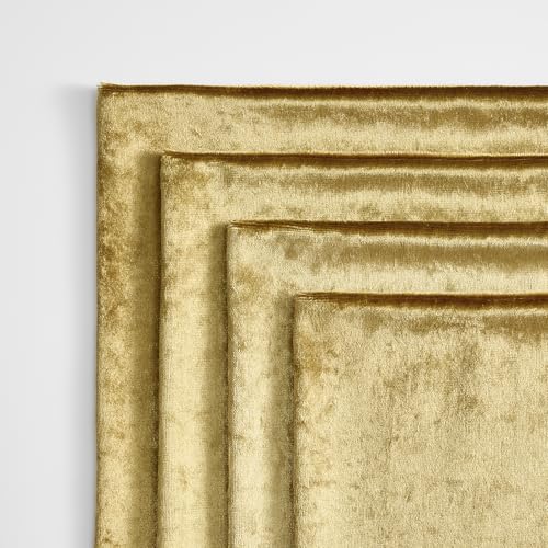 Pack of 4 Gold Decorative Velvet Pillow Covers 18x18
