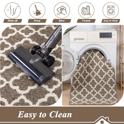 Indoor Door Mat 2×3 ft, Non-Slip Washable Doormats, Brown
