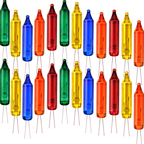100 Count 2.5V Christmas 50/100/150/200 Count Mini Incandescent Wire String Lights Replacement Bulbs Indoor Outdoor Christmas Lights Decorations for Home Xmas Tree (Red, Yellow, Blue, Green, Orange)