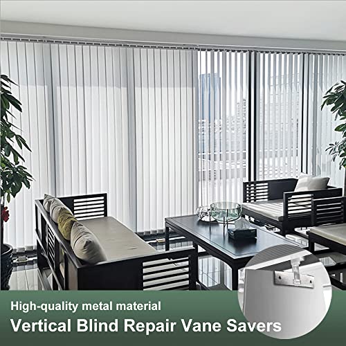 Vertical Blind Repair Vane Savers, Electroplated Vertical Blinds Repair Kit, Metal Vertical Blind Repair Tabs for Vertical Blinds Replacement Slats (30 PCS)