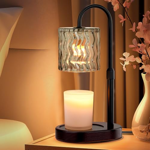 Candle Warmer Lamp Electric Timer: Dimmable Candles Warming Lamps - Height Adjustable Burner Jar - No Flame Sc
