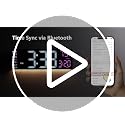 EASYERA 16.5" Large Digital Wall Clock with Anti-Glare Display, RGB Lights with 10 Scenes Mode Remote Control, Adjustable Brightness, Dual Alarms, Auto DST, BT Sync, Temperature for Living Room