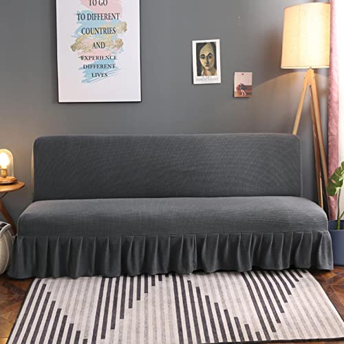 Printed Armless Futon Slipcover Stretch Futon Sofa Bed Cover Non-Slip Without Armrests Protector Machine Washable Futon Couch Slipcover -A-Small (120-140cm)