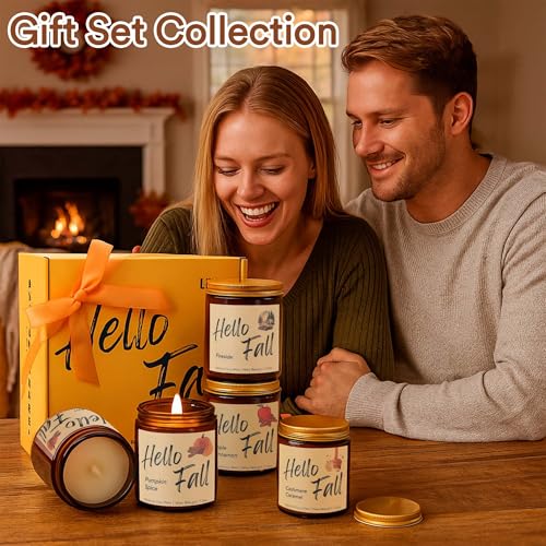 Fall Candles, Fall Decorations for Home, Candle Set Gifts for Women