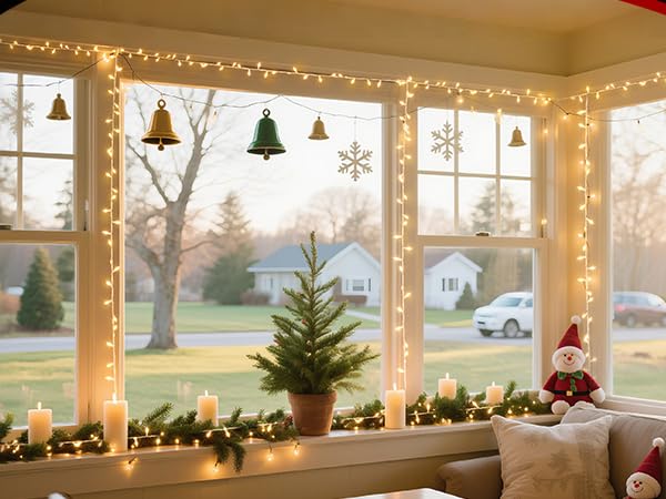 Christmas Lights,100 Count Lights with White Wire,21ft UL Certified Tree String Lights for Indoor Outdoor Christmas Decoration,Home Garden,Party Decorations (Warm White)