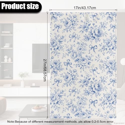Talayituse Toile De Jouy Floral Bow Print Recliner Headrest Covers for Leather Recliner Universal Sofa Headrest Protector, 17 x 27 inch, Furniture Protectors for Loveseats Theater Seat, 3 Pack