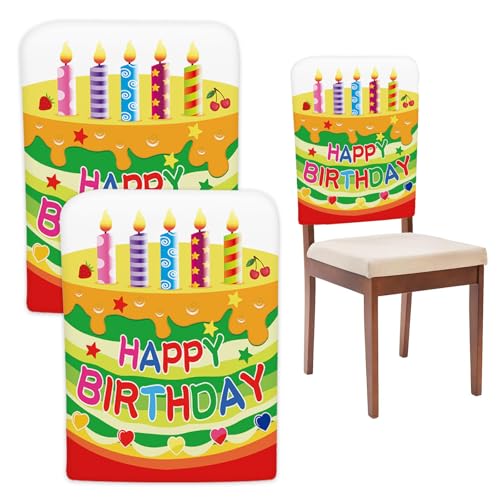 TRBSXRT 2 Pcs Birthday Chair Cover for Classroom, Cute Birthday Party Seat Cover Birthday Party Decorations for School Office Home