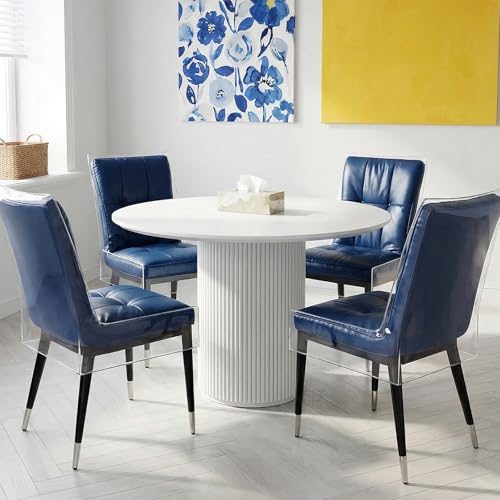 4 Pack Dining Chair Covers, Fits 16-23" Waterproof Chair Covers Clear Plastic Seat Protector for Kitchen Keep Your Chairs Away from Water Dust Stain and Pet Claws