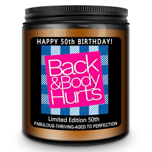 Homsolver 50th Birthday Gift for Her Him, Happy 50th Birthday Candles Gifts for Women Men, Funny 50 Years Old Decorations Ideas- Lavender Scented Candle