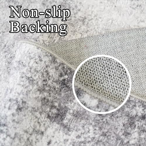 3x5 Area Rug for Entryway: Washable Non-Slip Rugs for Kitchen Grey