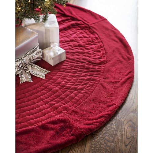 Balsam Hill Berkshire Christmas Cardinal Tree Skirt - Elegant Quilted Tree Base that Beautifully Conceals Your Stand and Enhances Your Holiday Decorating, Cardinal, 60"