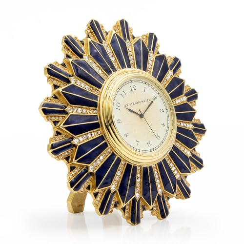 Jay Strongwater Clarence Art Deco Clock - Delft Garden - SDH6063-284