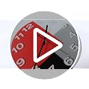 WISKALON Abstract Geometric Glass 12" Wall Clock in White, Grey, Red and Black - Battery Operated, Silent Non Ticking Quartz Clock for Home, Kitchen, Living Room, Bathroom, Bedroom, or Office Decor